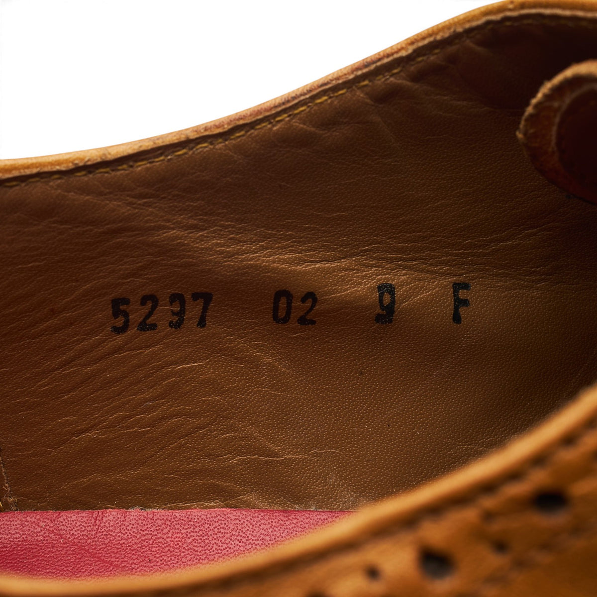 'Matthew' Tan Brown Leather Oxford Semi Brogues UK 9 F