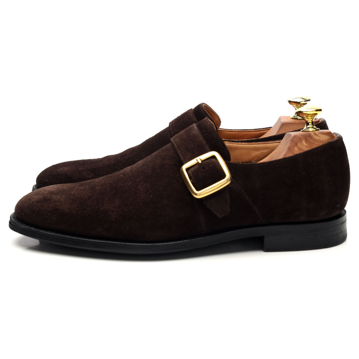 &#39;Westbury&#39; Dark Brown Suede Monk Strap UK 7 F