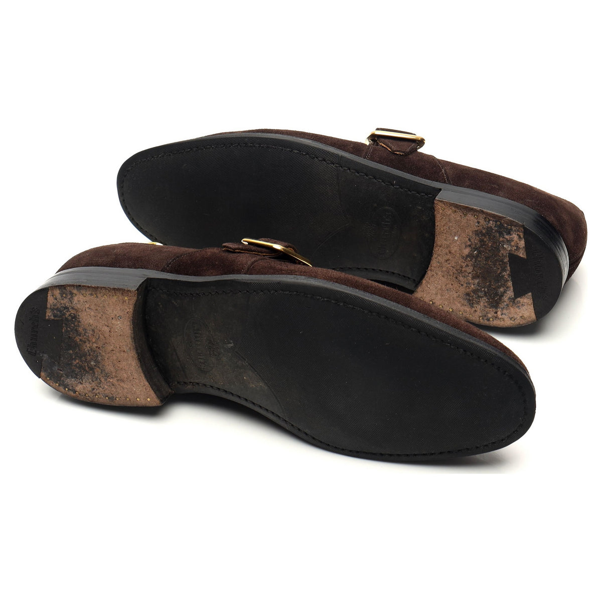 &#39;Westbury&#39; Dark Brown Suede Monk Strap UK 7 F