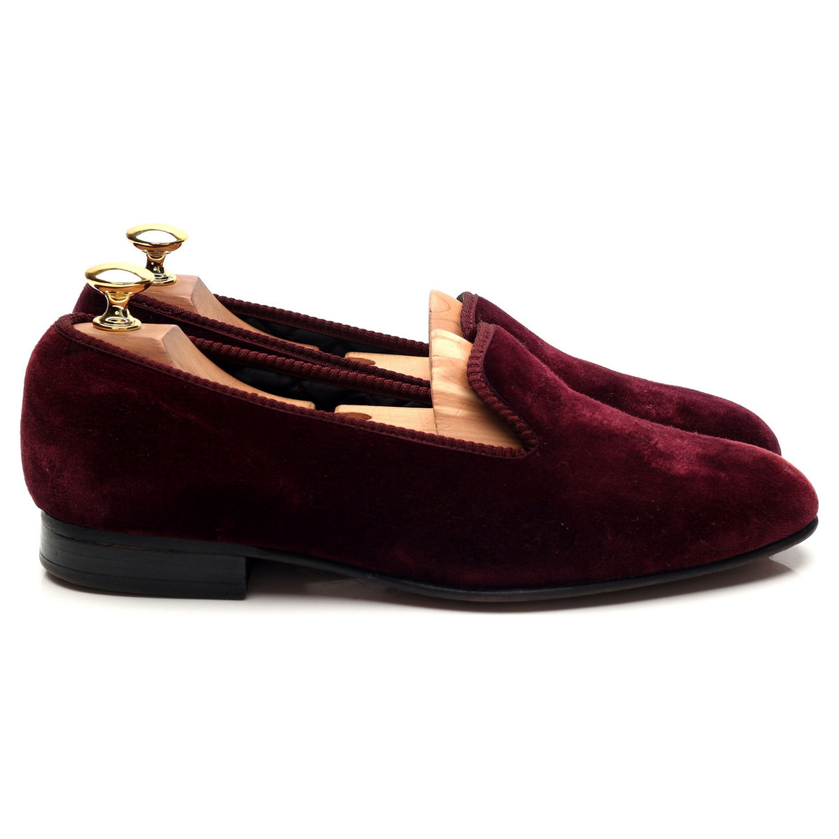 Burgundy Velvet Slippers UK 7