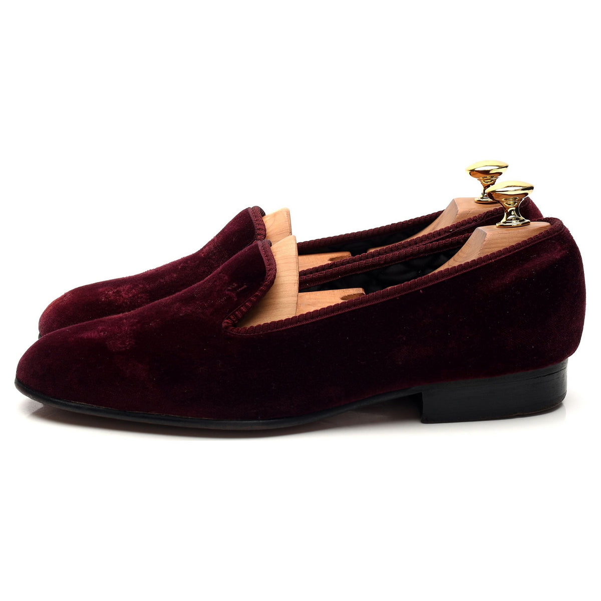 Burgundy Velvet Slippers UK 7