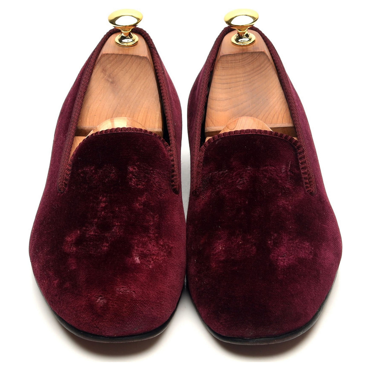 Burgundy Velvet Slippers UK 7