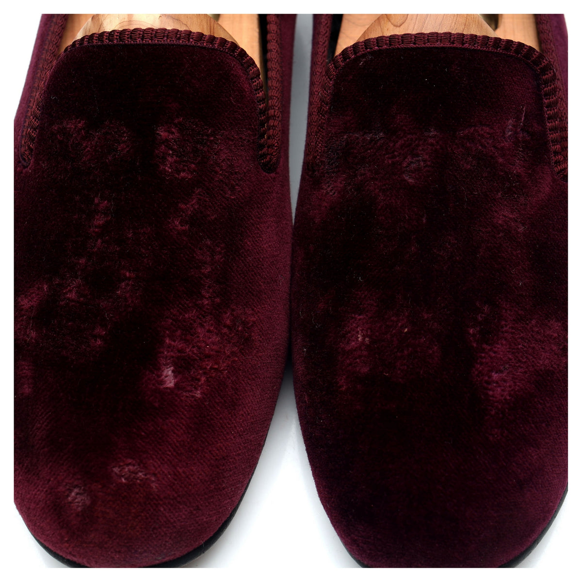 Burgundy Velvet Slippers UK 7