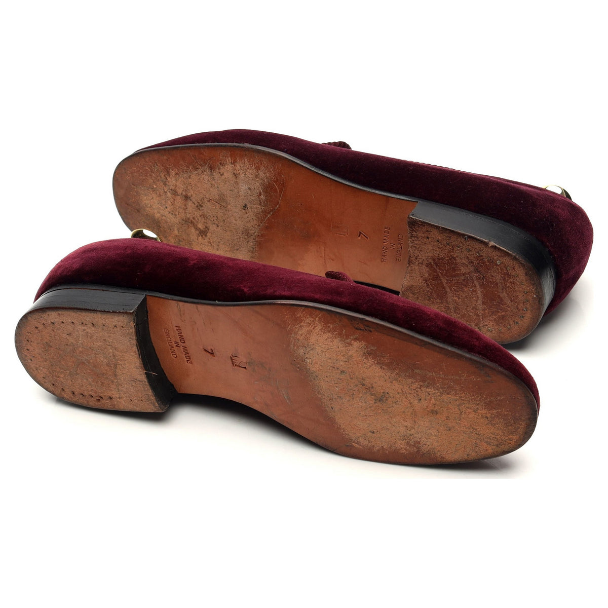 Burgundy Velvet Slippers UK 7