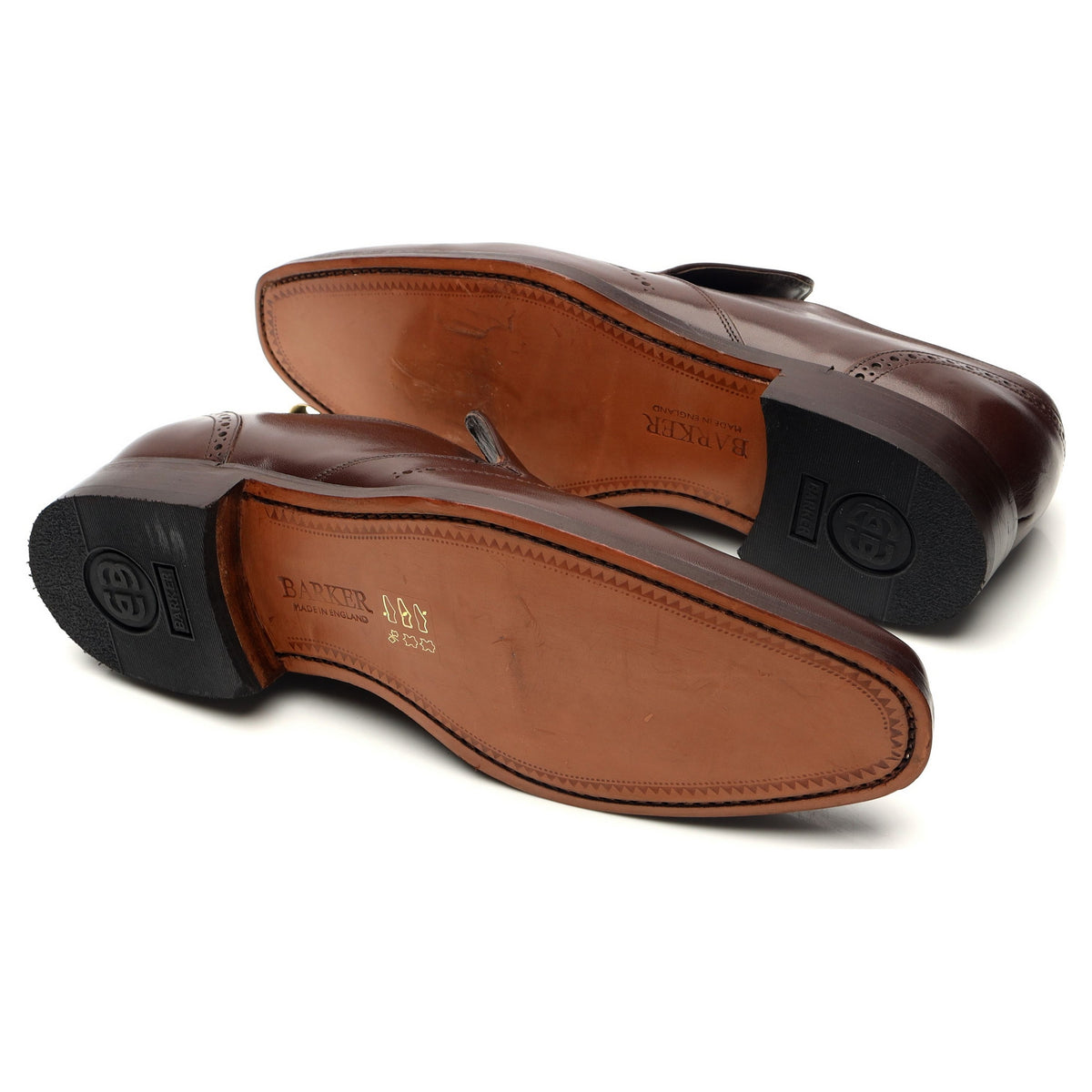 &#39;Bourne&#39; Dark Brown Leather Slip On Loafers UK 9.5 F