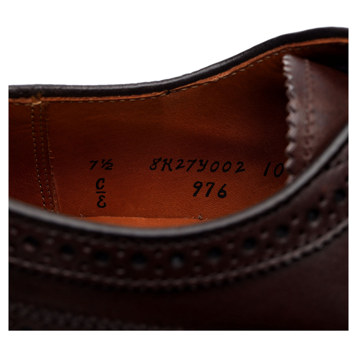 &#39;976&#39; Dark Brown Leather Derby Brogues UK 7 US 7.5 E