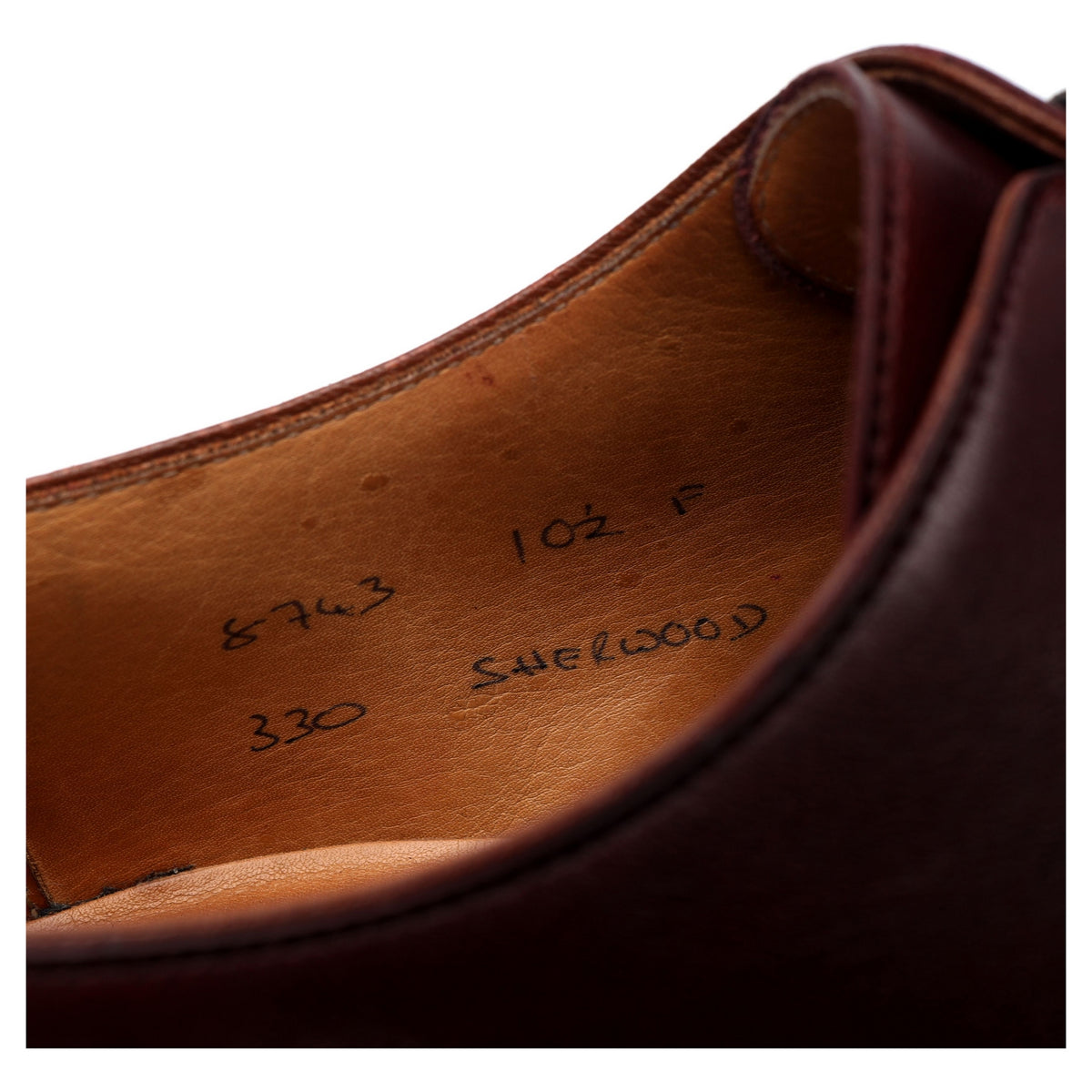 &#39;Sherwood&#39; Burgundy Leather Derby UK 10.5 F