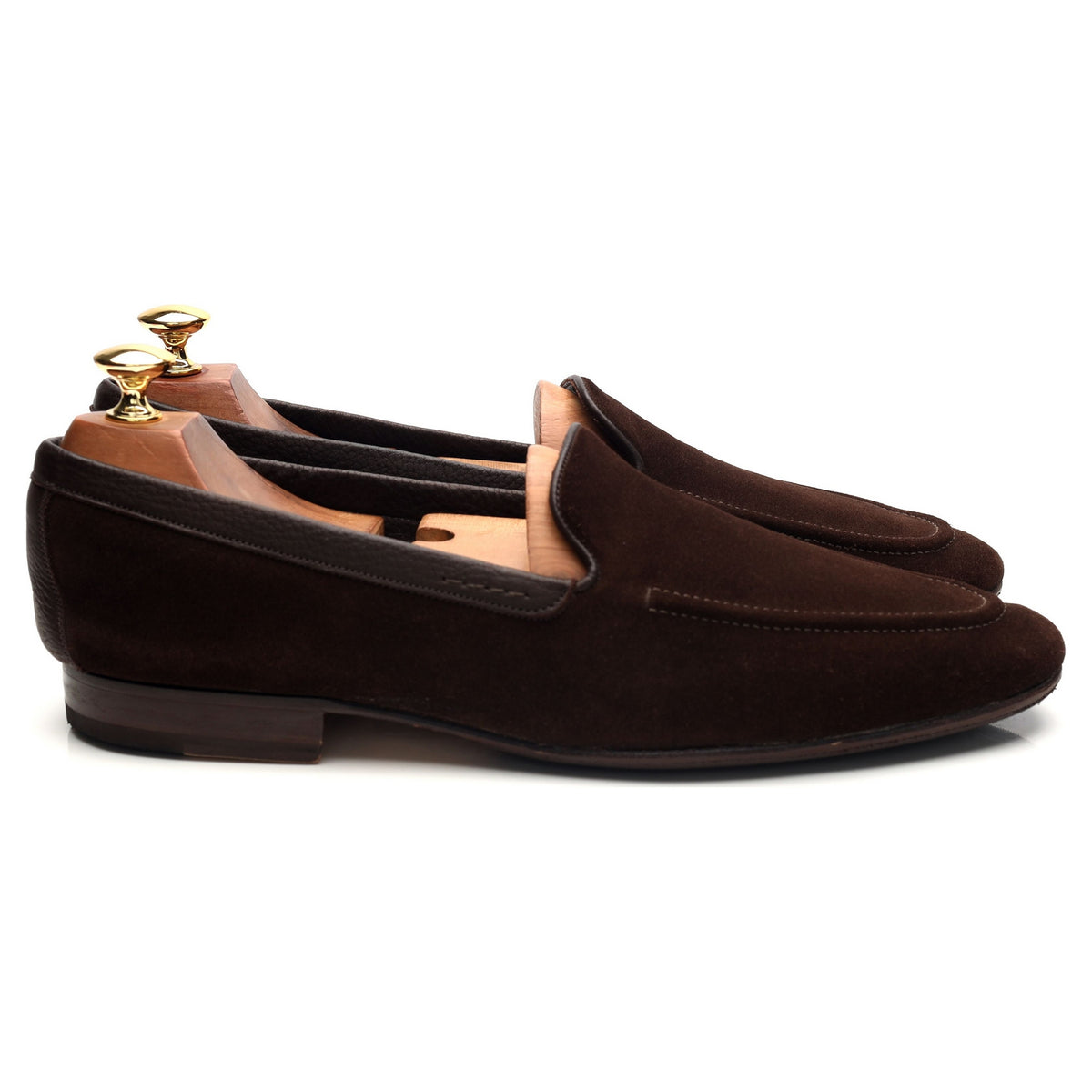 Dark Brown Suede Unlined Loafers UK 9.5 E