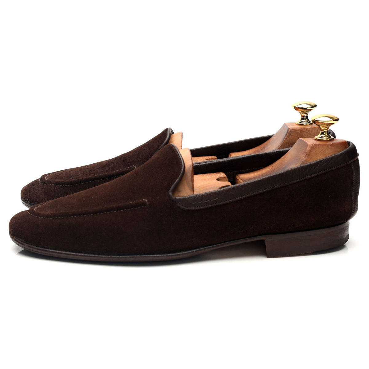 Dark Brown Suede Unlined Loafers UK 9.5 E