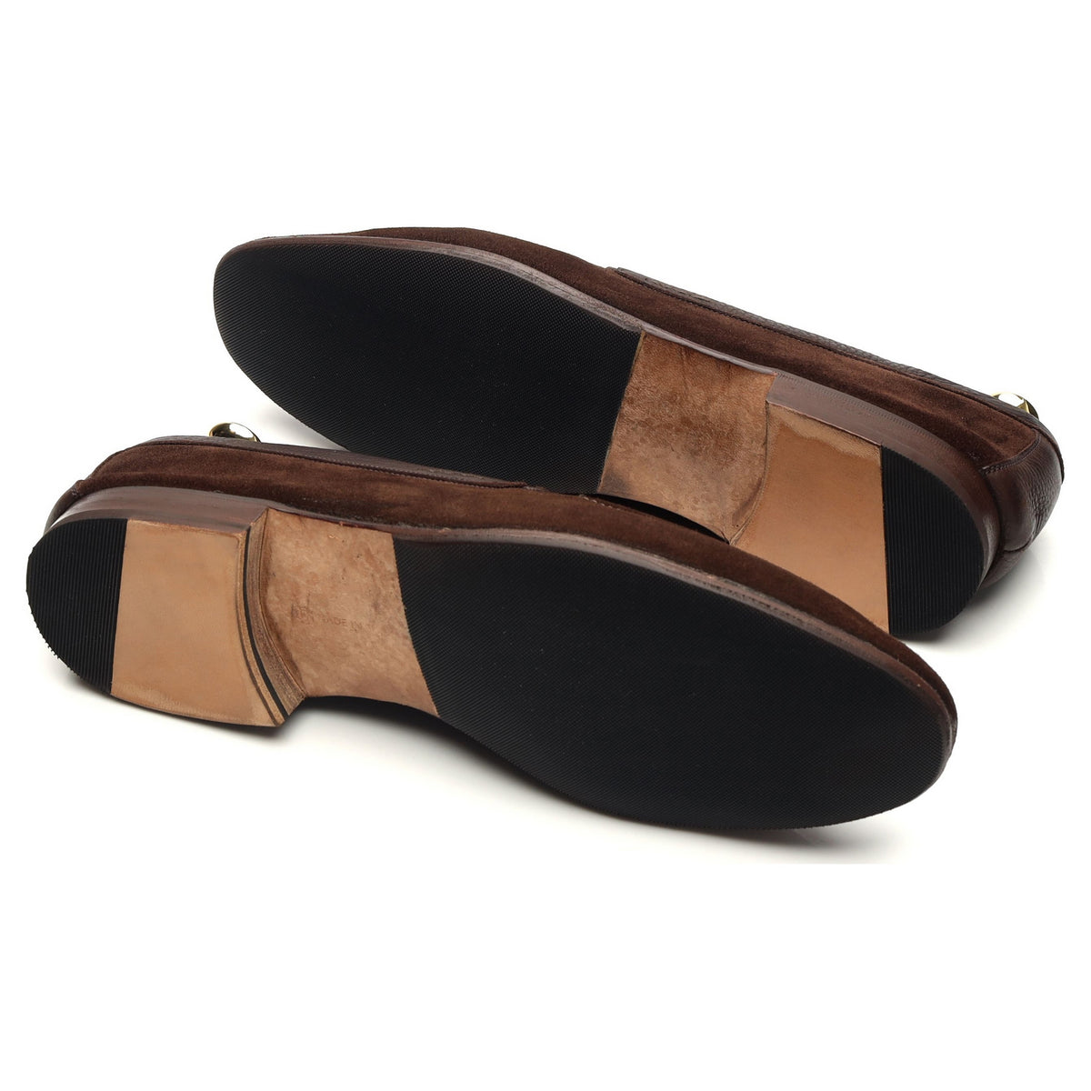 Dark Brown Suede Unlined Loafers UK 9.5 E