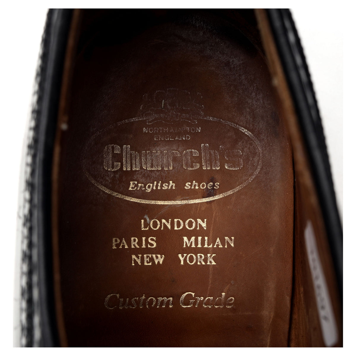 'Grafton' Black Leather Derby Brogues UK 8 E