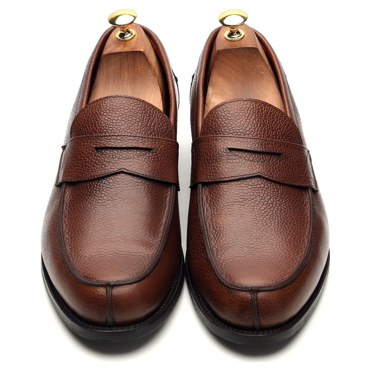 'Henry' Brown Grain Leather Loafers UK 10 F