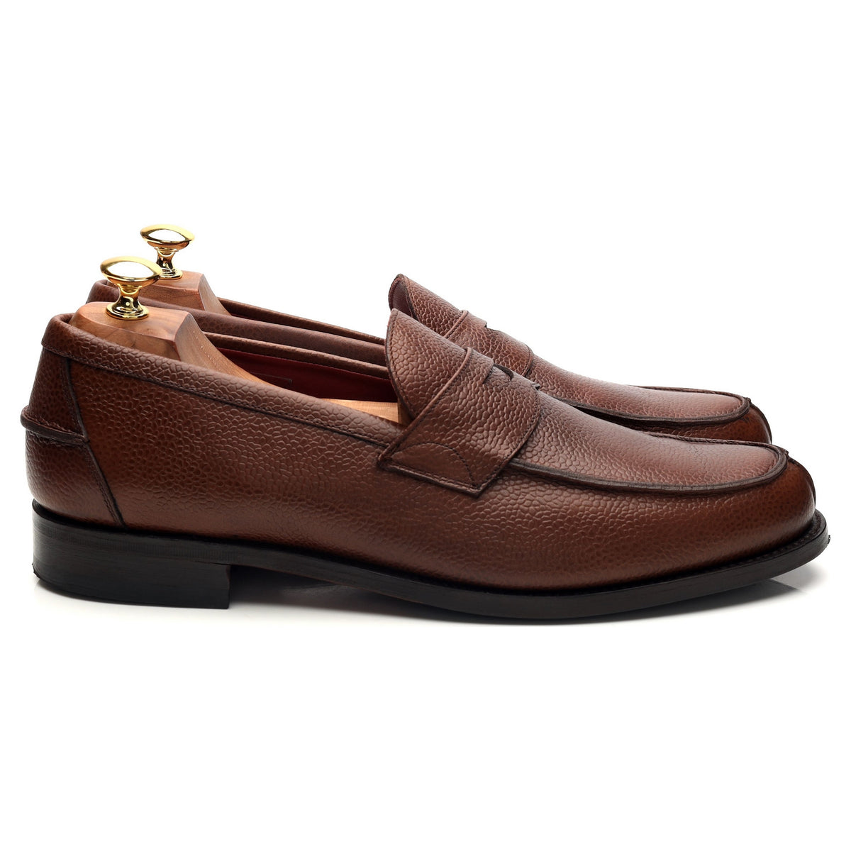 'Henry' Brown Grain Leather Loafers UK 10 F