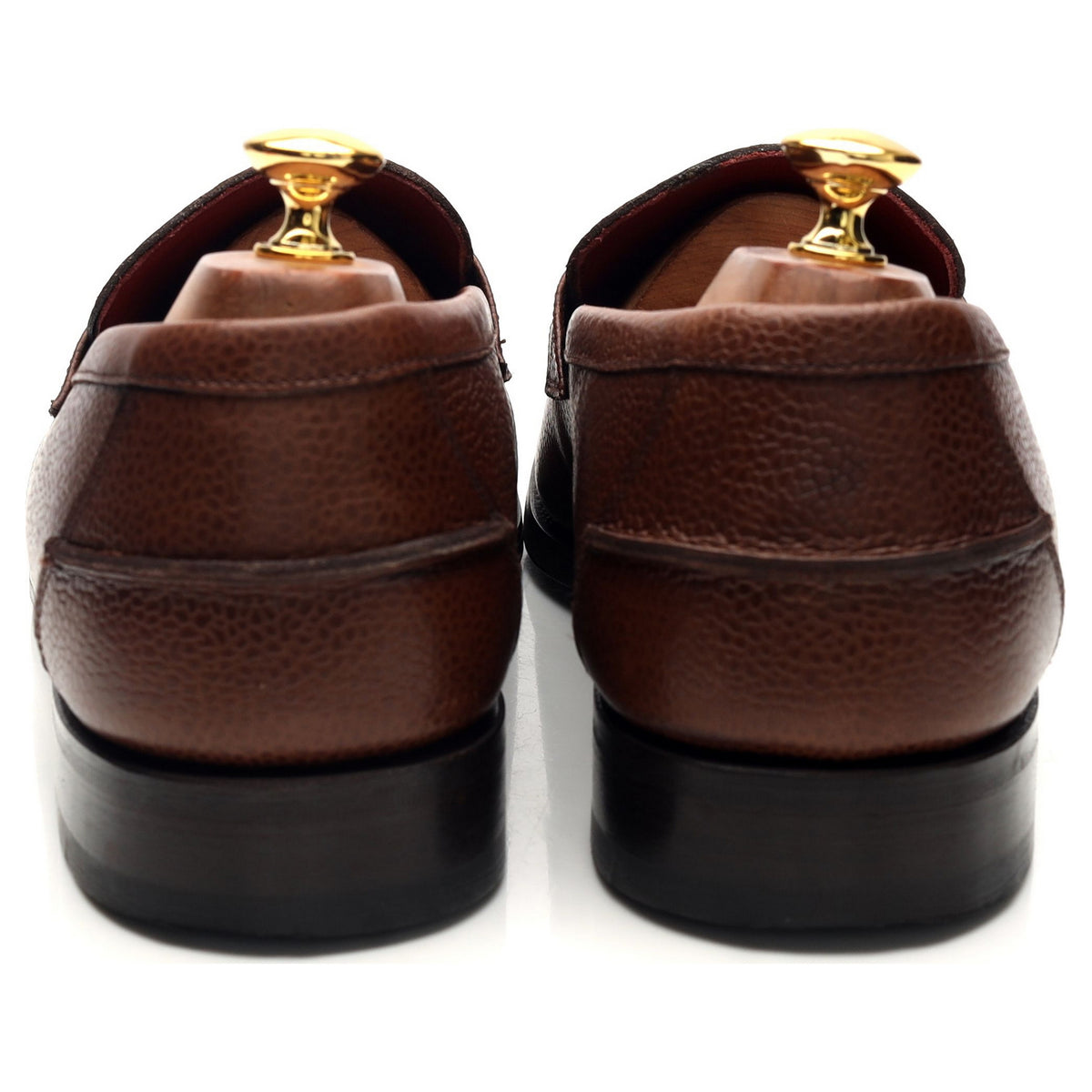 'Henry' Brown Grain Leather Loafers UK 10 F