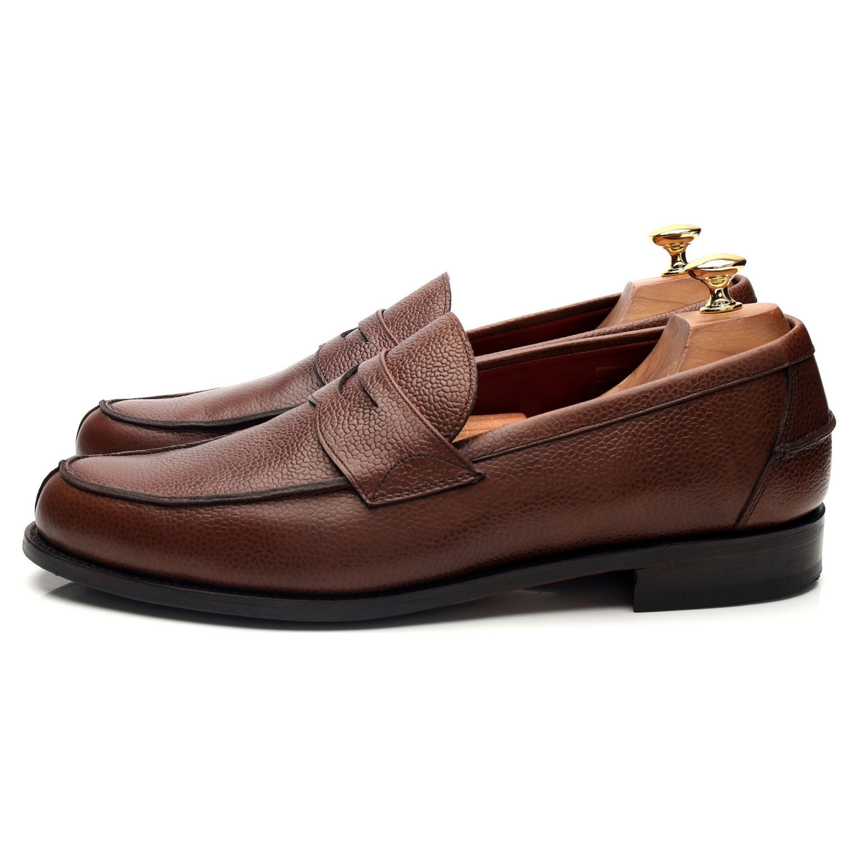 'Henry' Brown Grain Leather Loafers UK 10 F