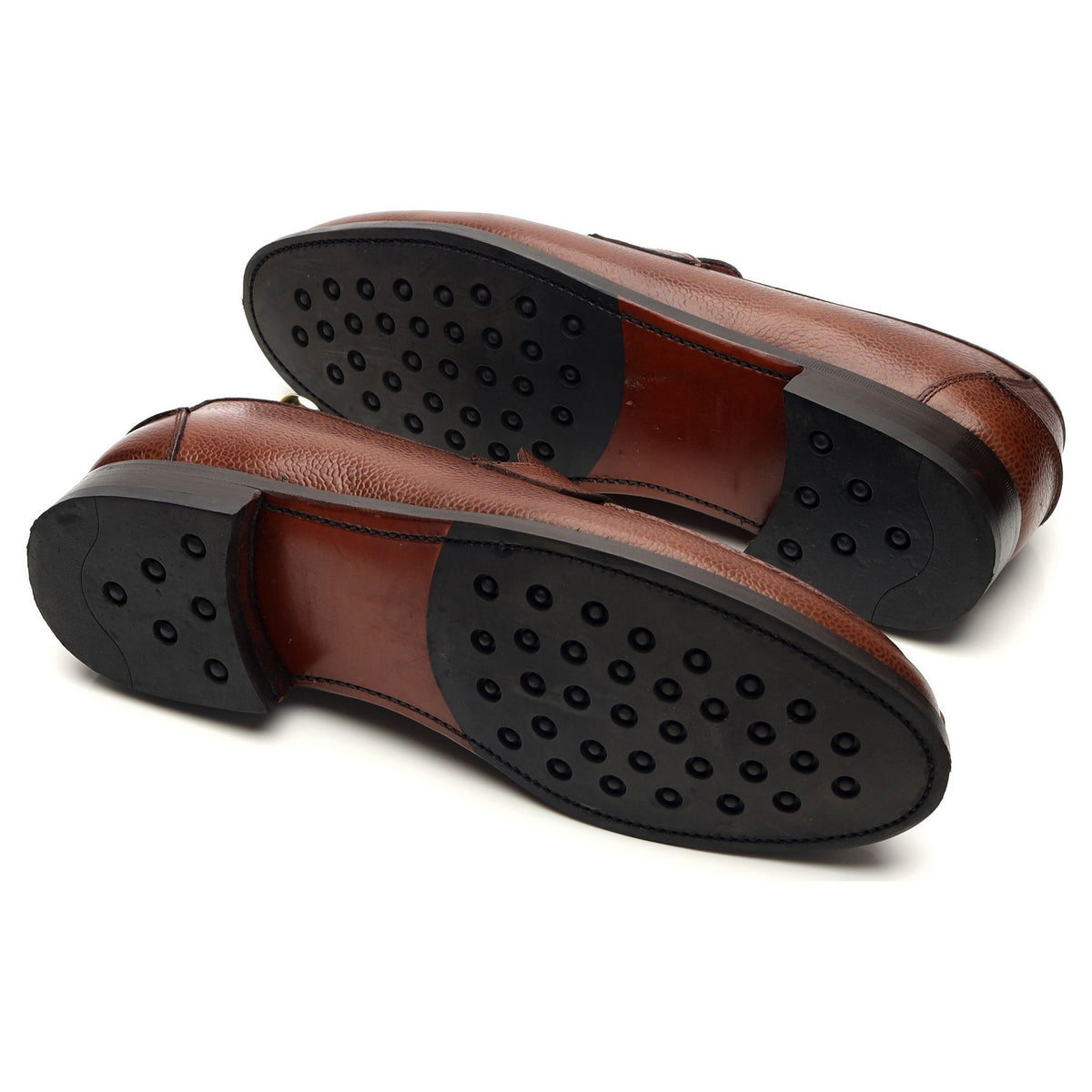 'Henry' Brown Grain Leather Loafers UK 10 F