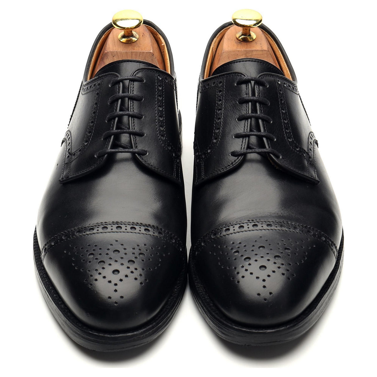 'Newark' Black Leather Derby Brogues UK 8 EE