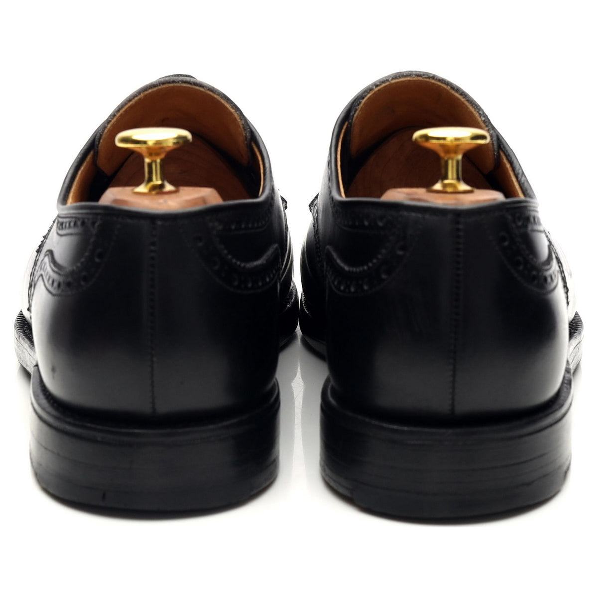 'Newark' Black Leather Derby Brogues UK 8 EE