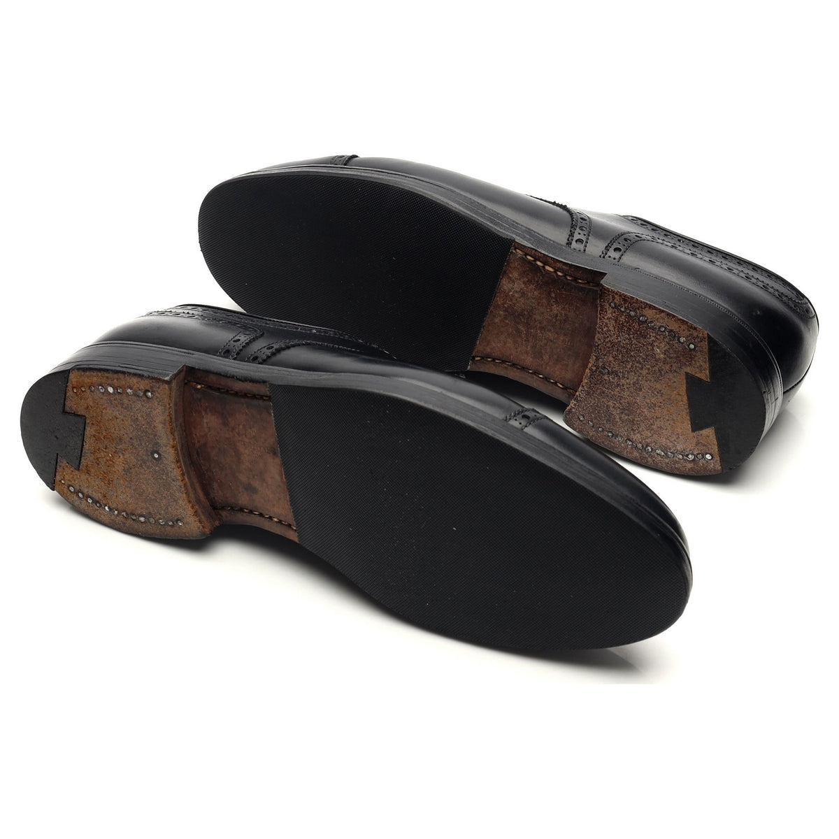 'Newark' Black Leather Derby Brogues UK 8 EE