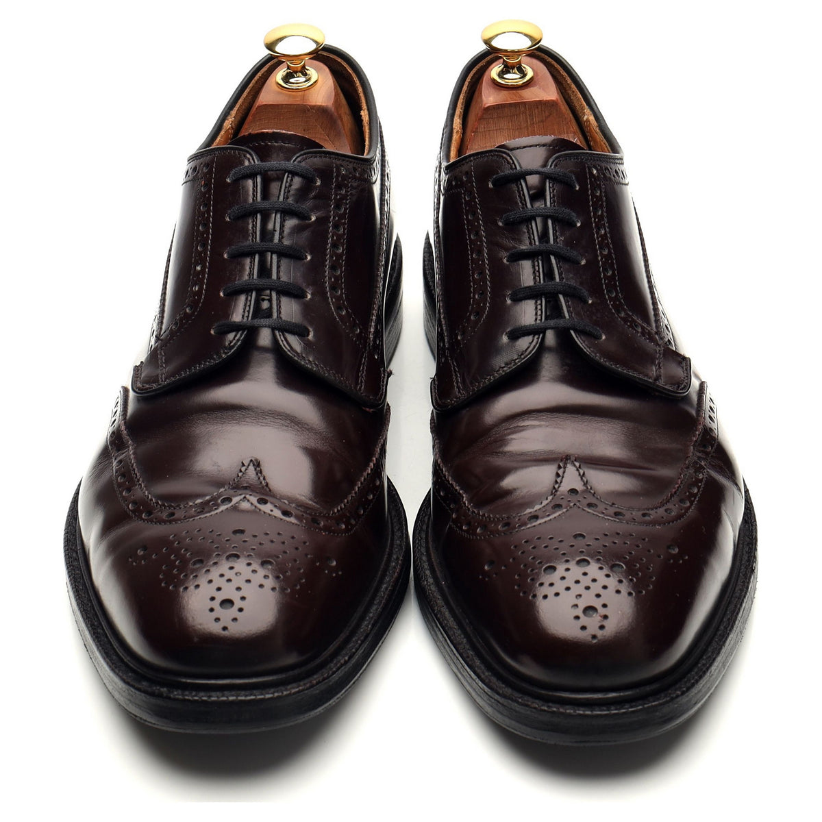 'Grafton' Burgundy Leather Derby Brogues UK 10.5 F
