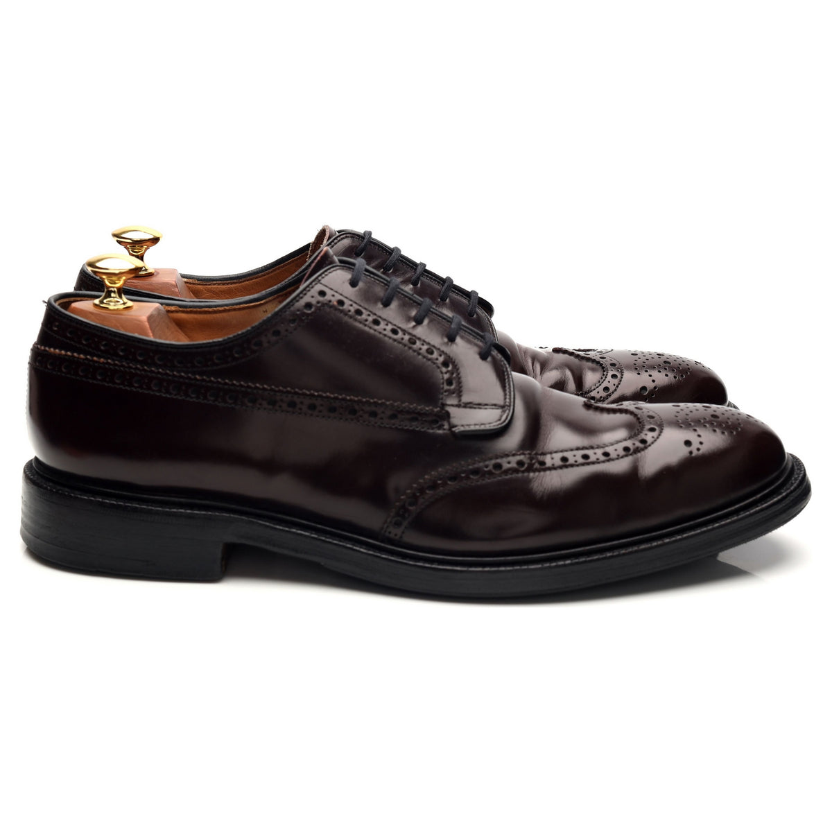 'Grafton' Burgundy Leather Derby Brogues UK 10.5 F