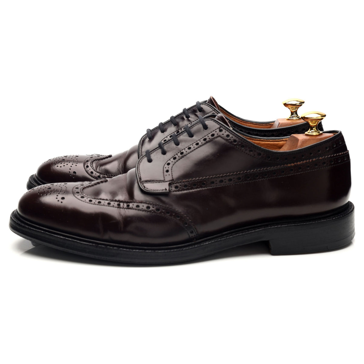 'Grafton' Burgundy Leather Derby Brogues UK 10.5 F