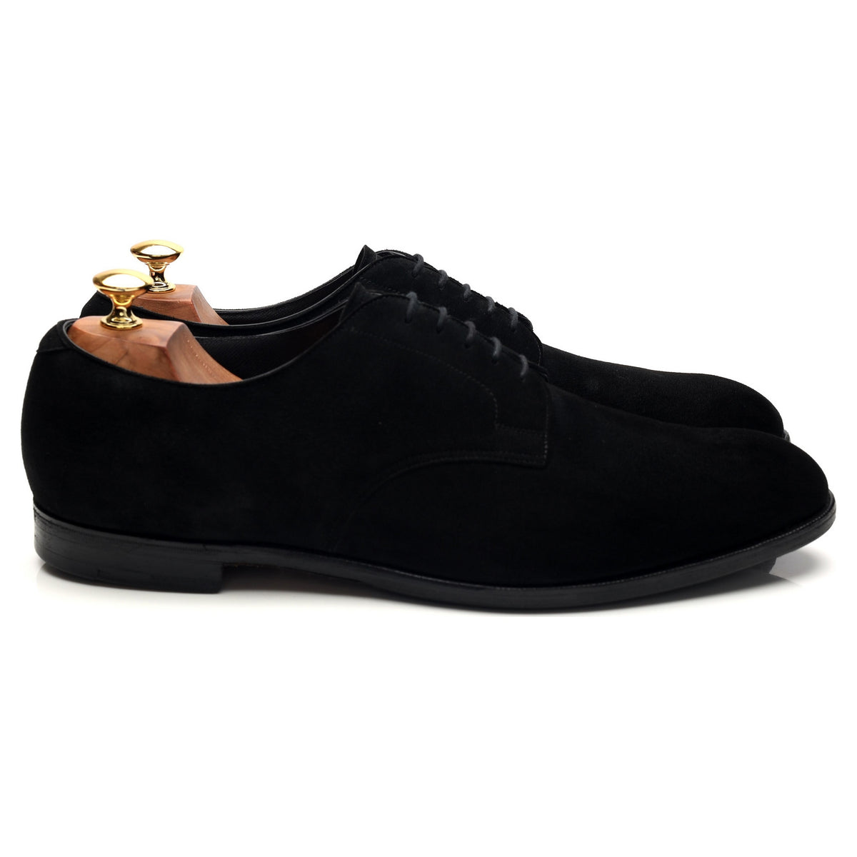 Paul Stuart Black Suede Plain Toe Derby UK 11 E