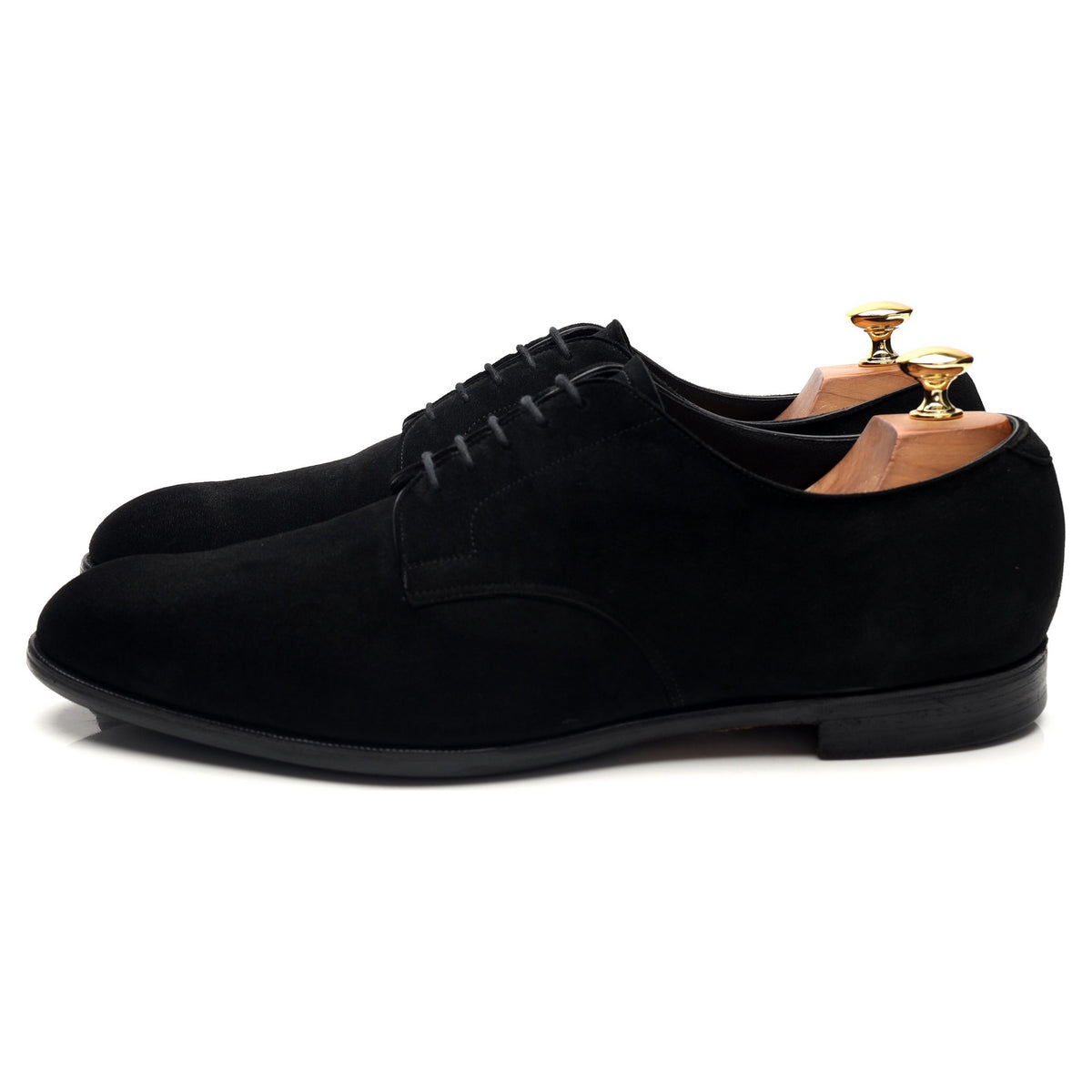 Paul Stuart Black Suede Plain Toe Derby UK 11 E