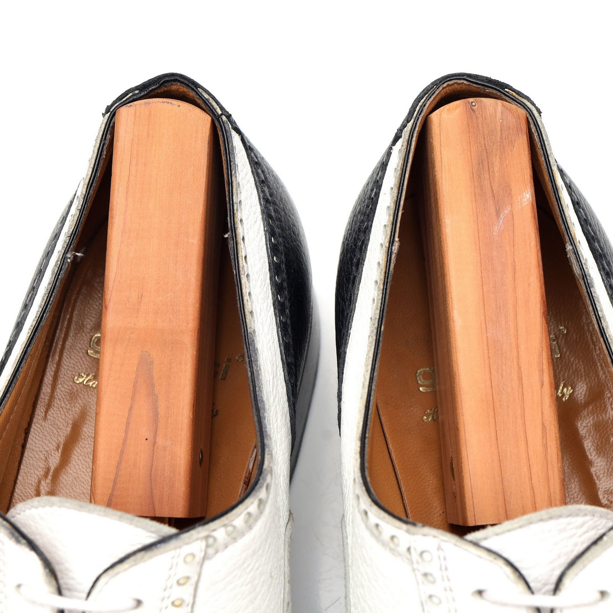 Black and White Leather Spectator Brogues UK 10 US 10.5