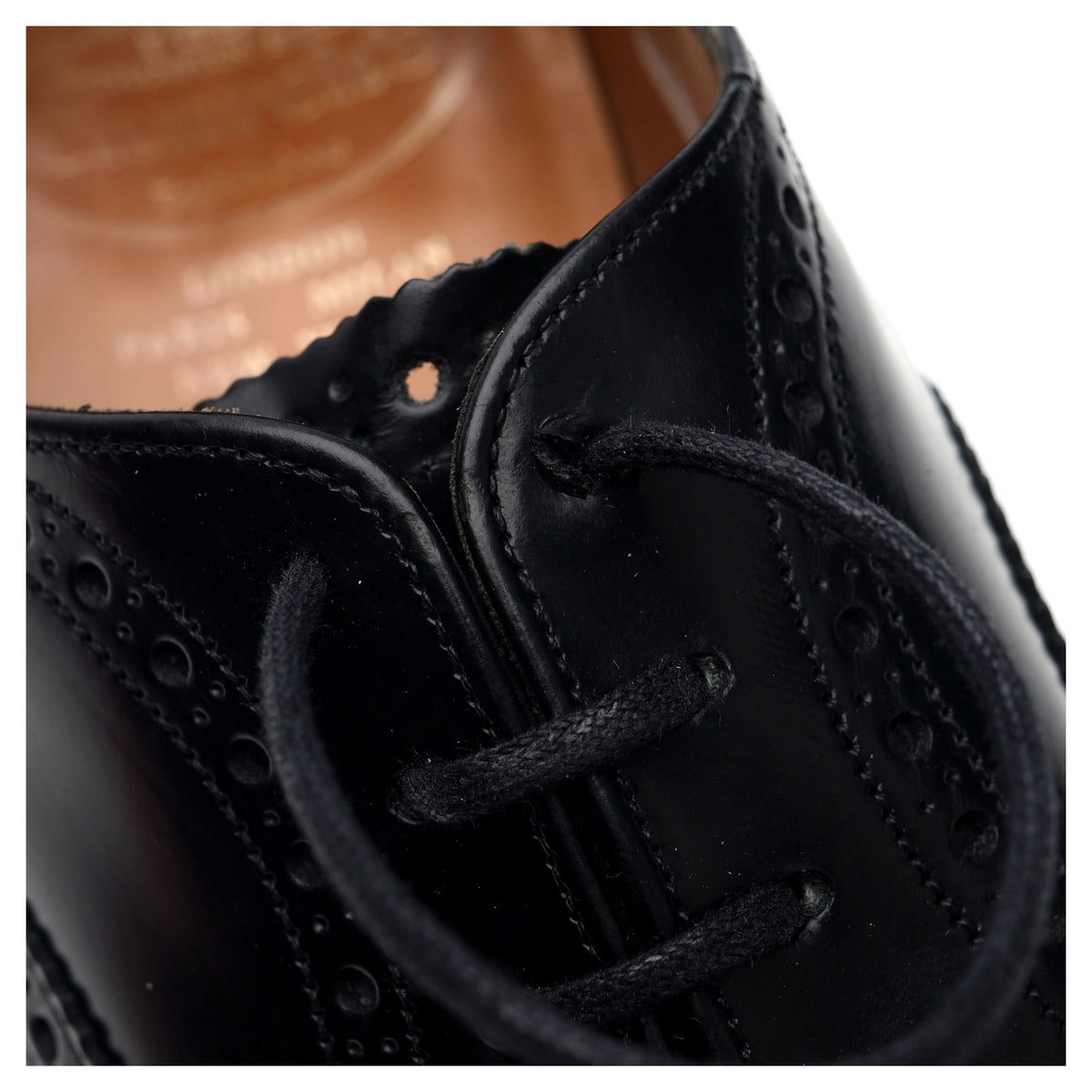 'Perth' Black Leather Oxford Brogues UK 8 F
