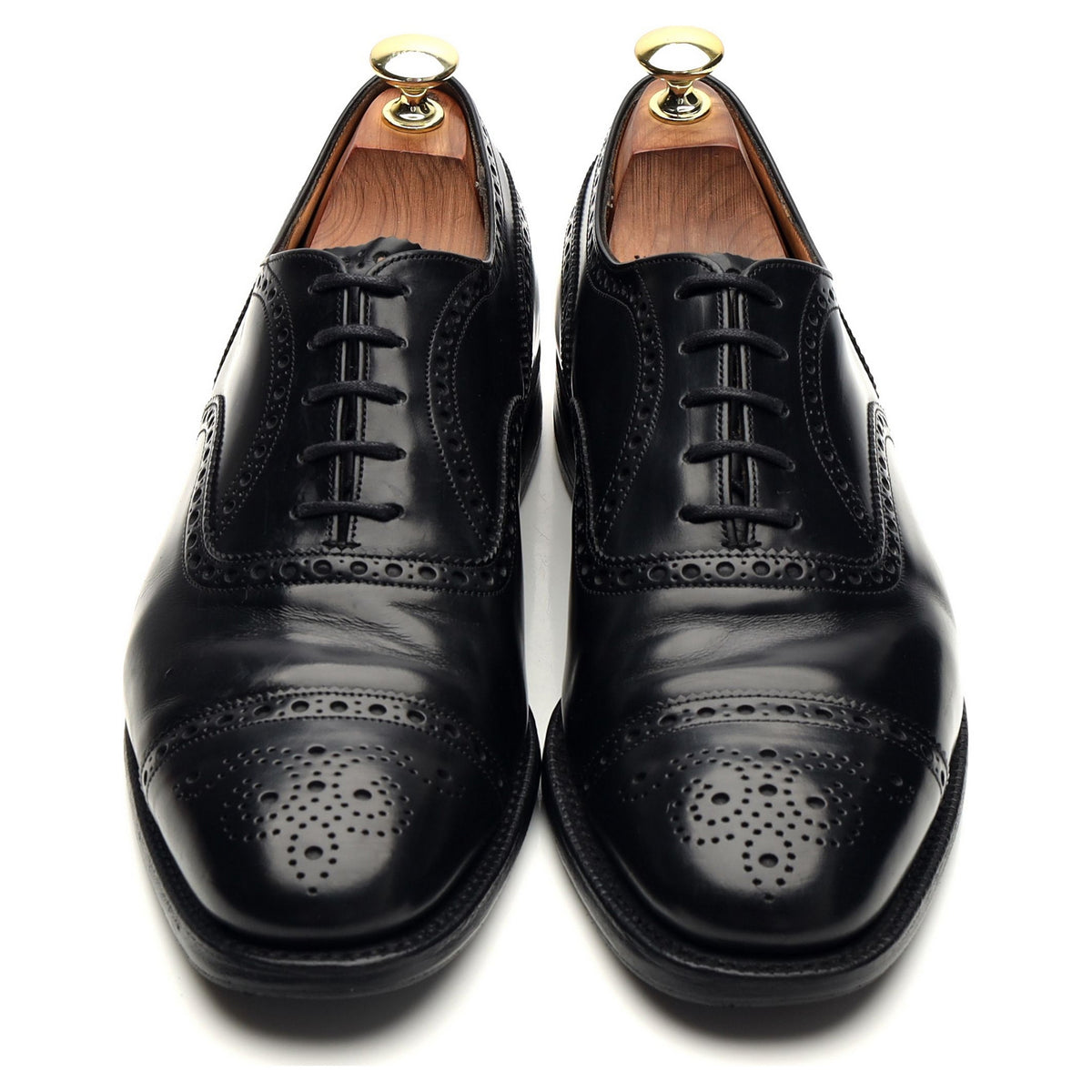 'Perth' Black Leather Oxford Brogues UK 8 F