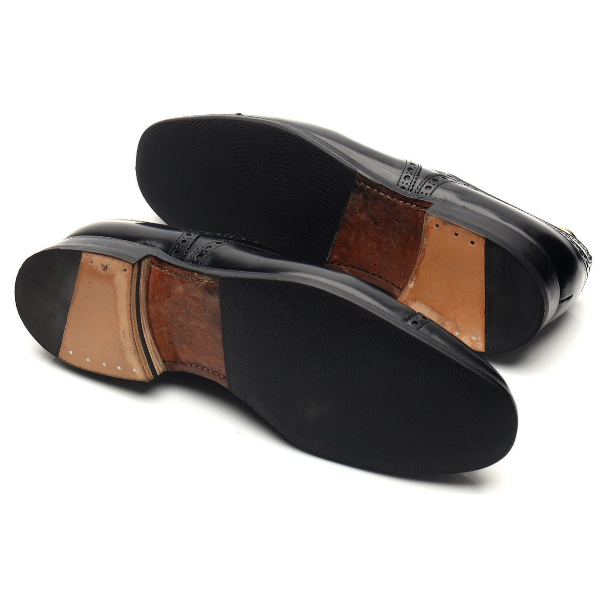 'Perth' Black Leather Oxford Brogues UK 8 F