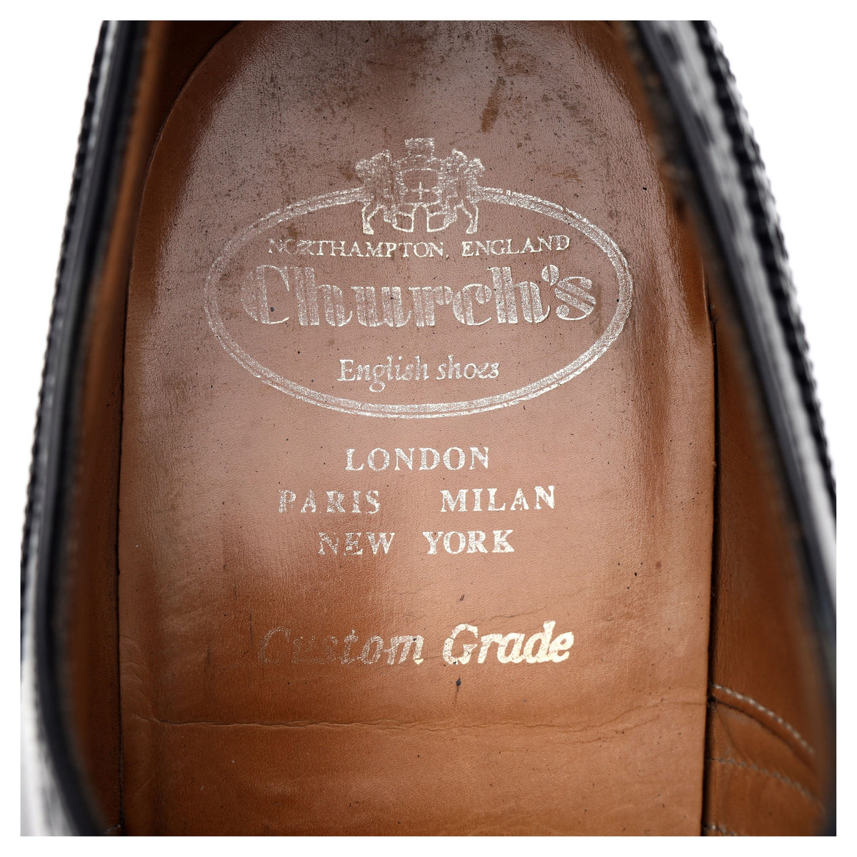 'Perth' Black Leather Oxford Brogues UK 8 F