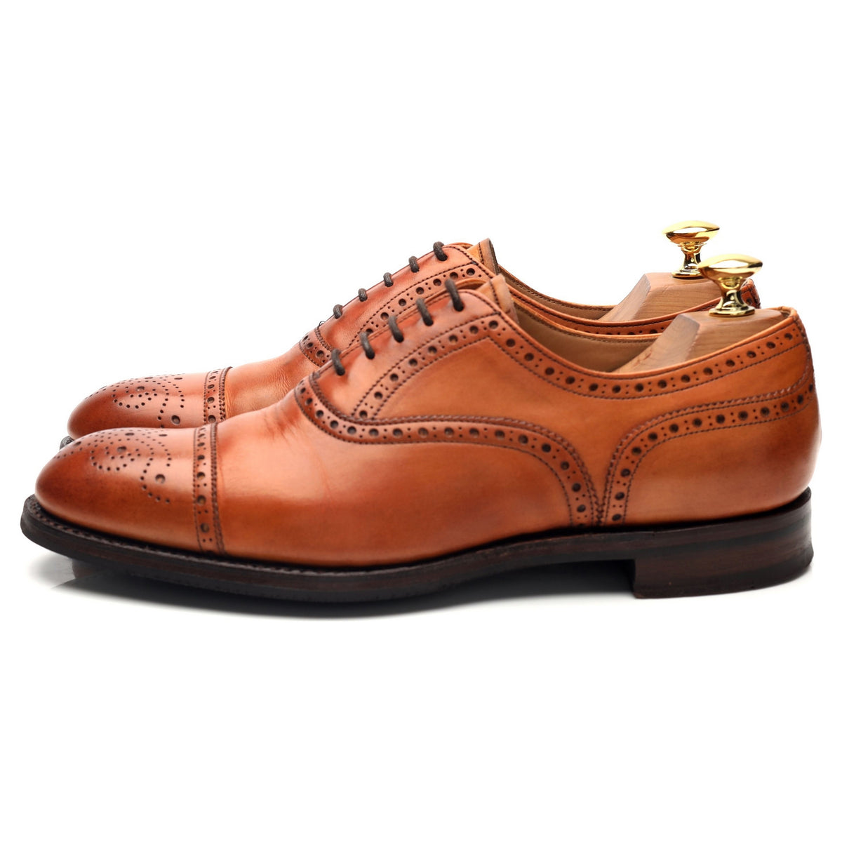 'Wilfred' Tan Brown Leather Oxford Brogue UK 6.5 F