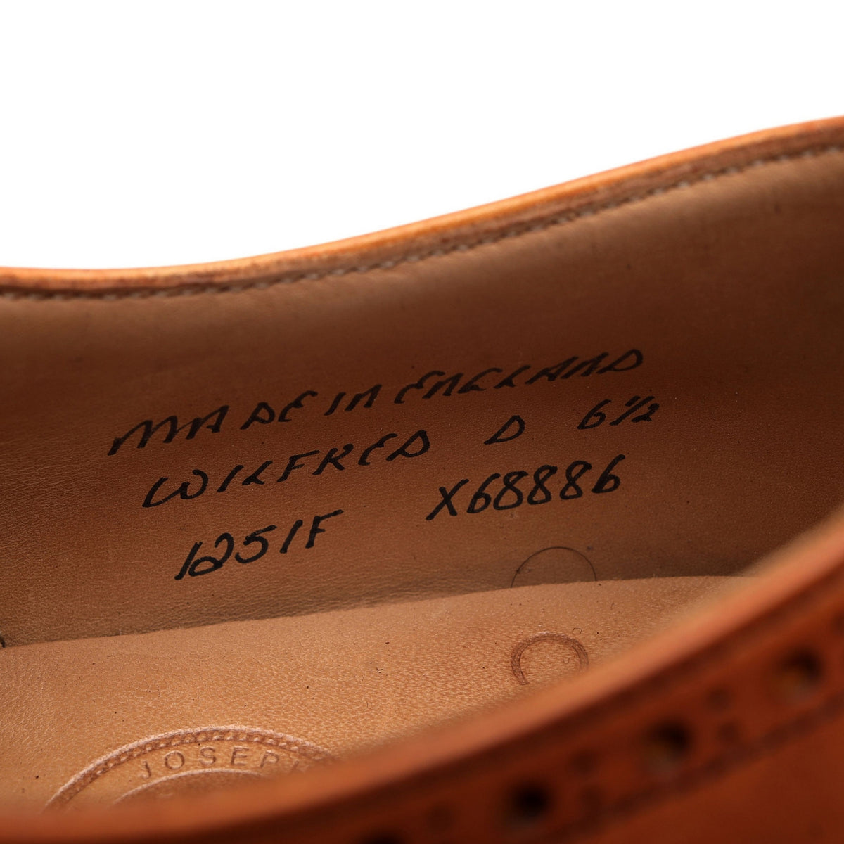 'Wilfred' Tan Brown Leather Oxford Brogue UK 6.5 F