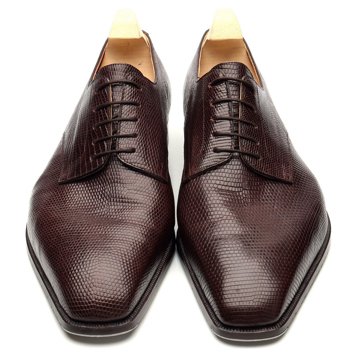 Bespoke Dark Brown Lizard Leather Derby UK 11 G