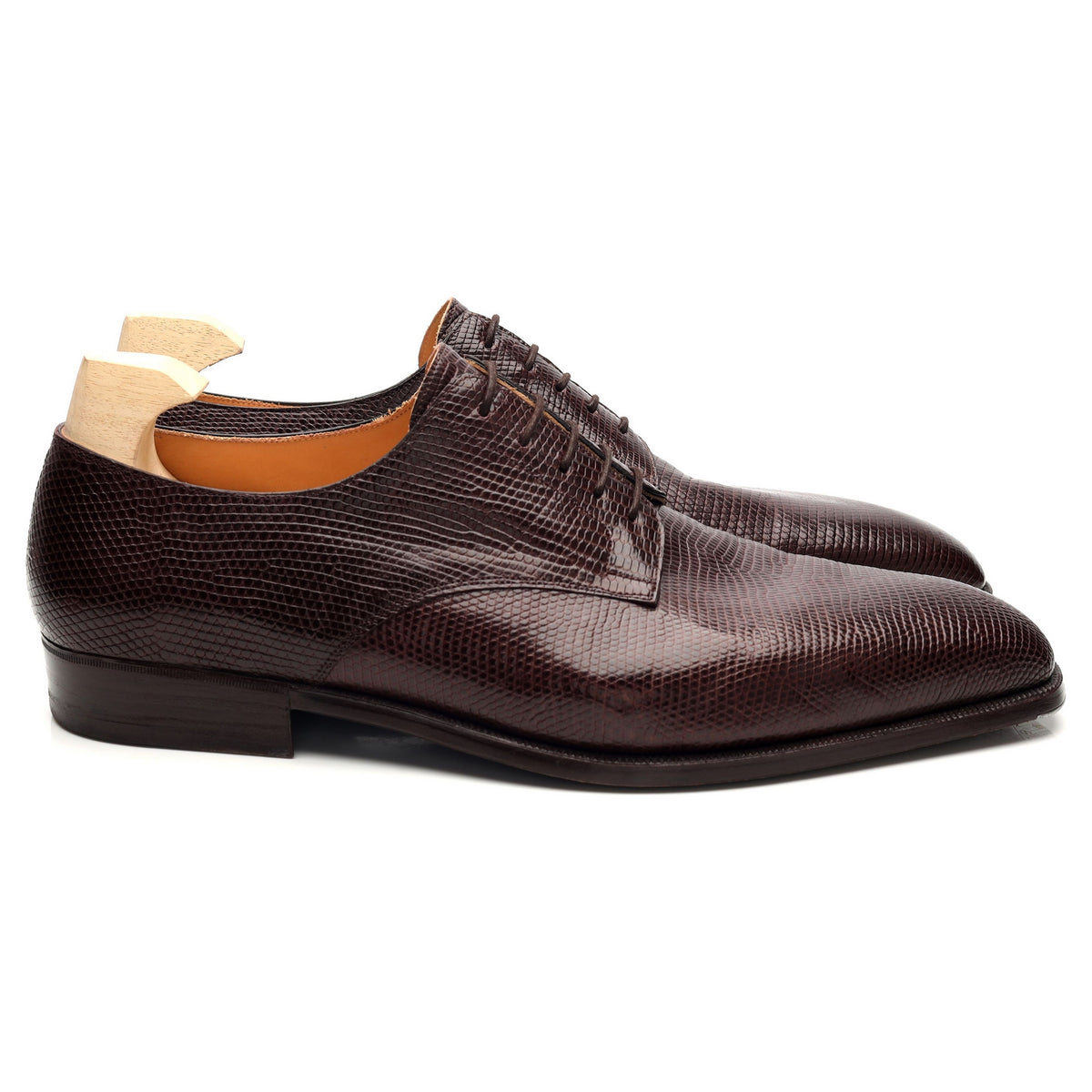 Bespoke Dark Brown Lizard Leather Derby UK 11 G