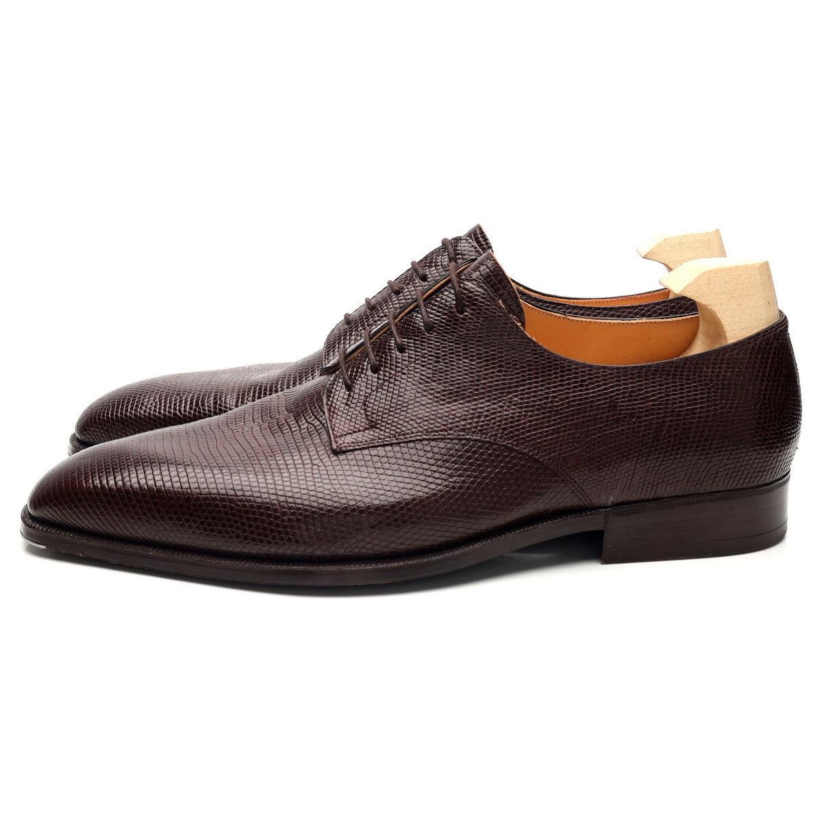 Bespoke Dark Brown Lizard Leather Derby UK 11 G