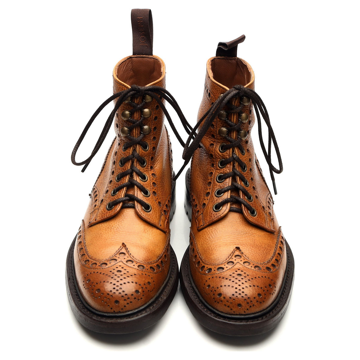 'Tweed' Tan Brown Leather Boots UK 6 F