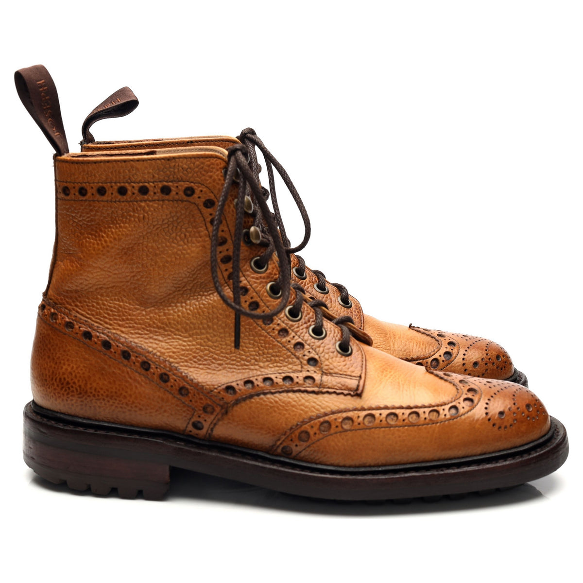 'Tweed' Tan Brown Leather Boots UK 6 F