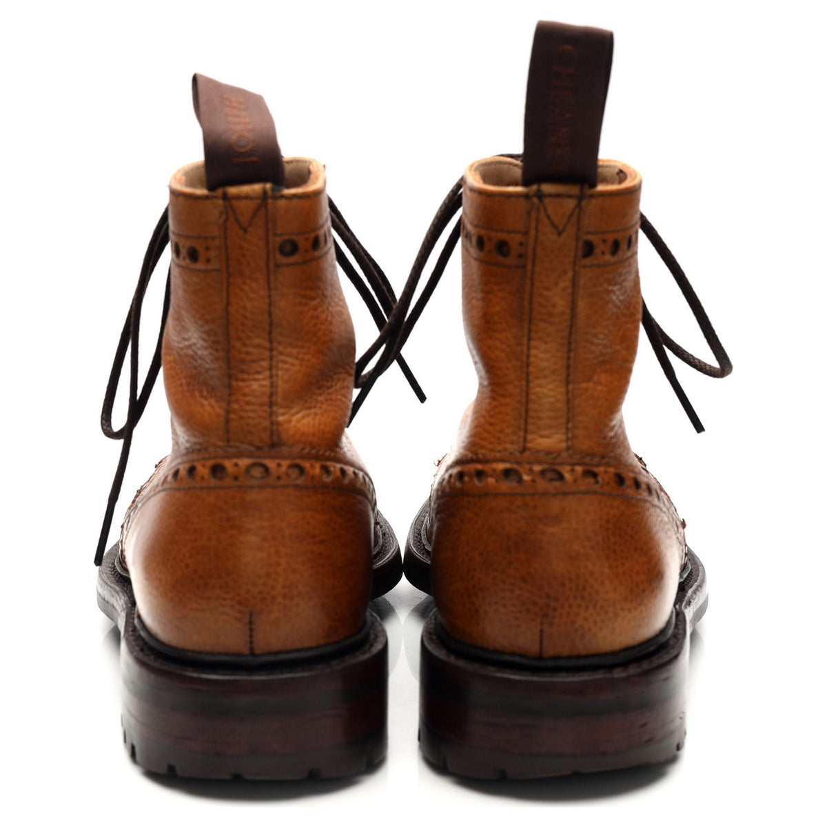 'Tweed' Tan Brown Leather Boots UK 6 F