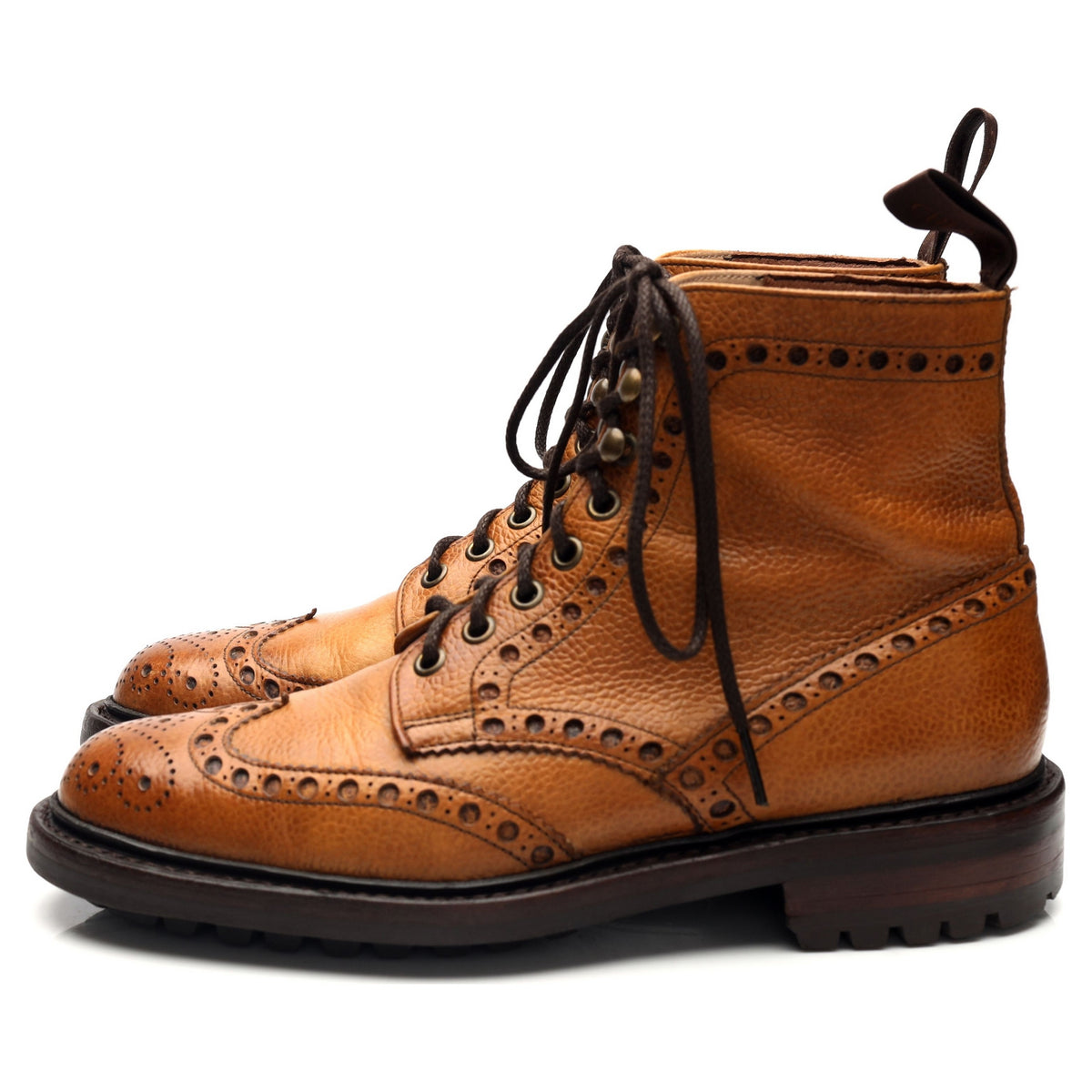 'Tweed' Tan Brown Leather Boots UK 6 F