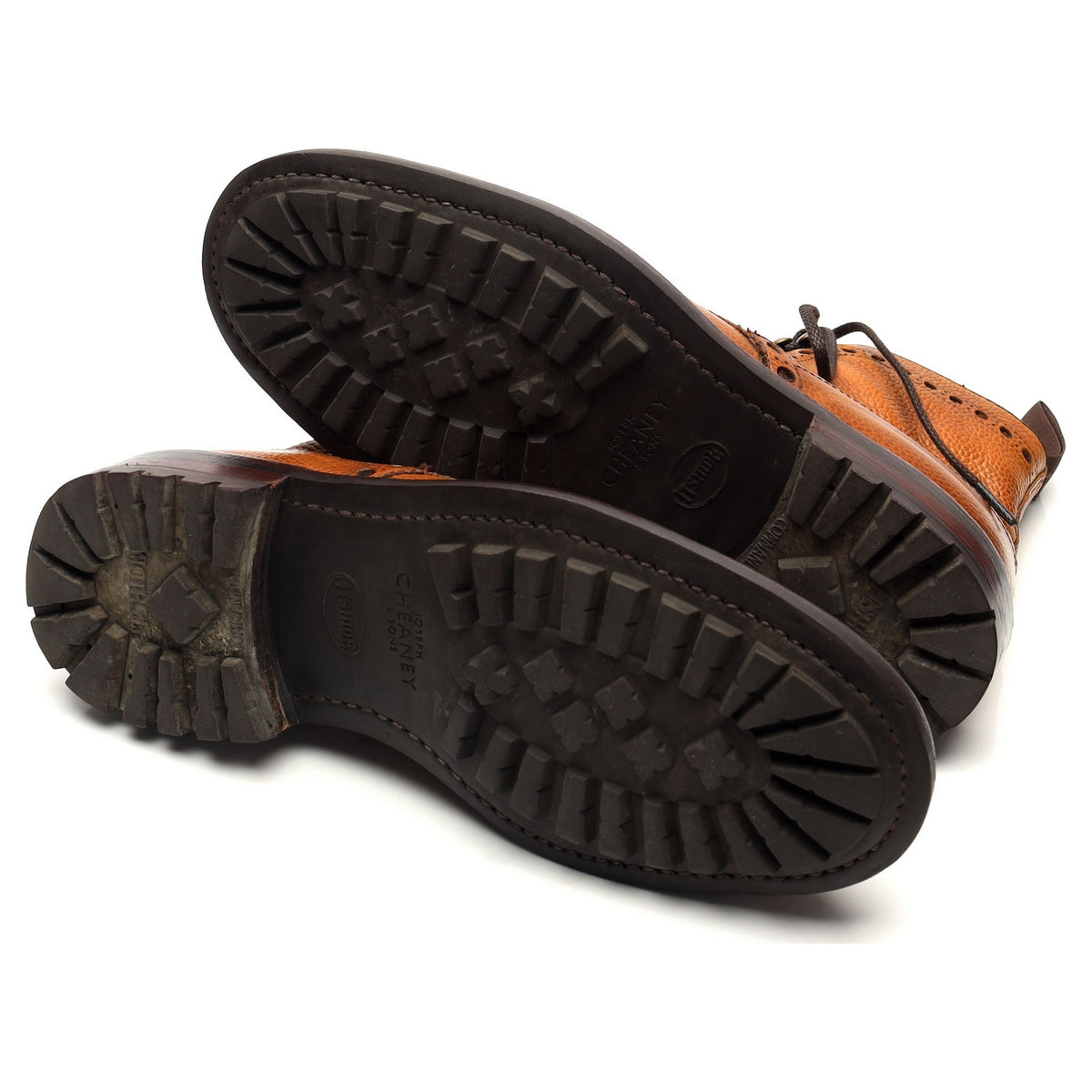 'Tweed' Tan Brown Leather Boots UK 6 F