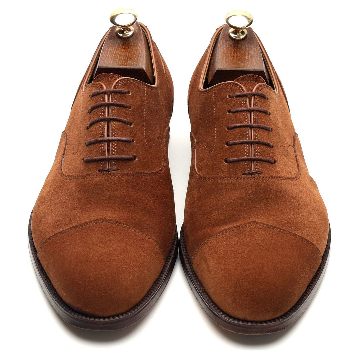 Bespoke Snuff Brown Suede V-Cap Oxford UK 11 G