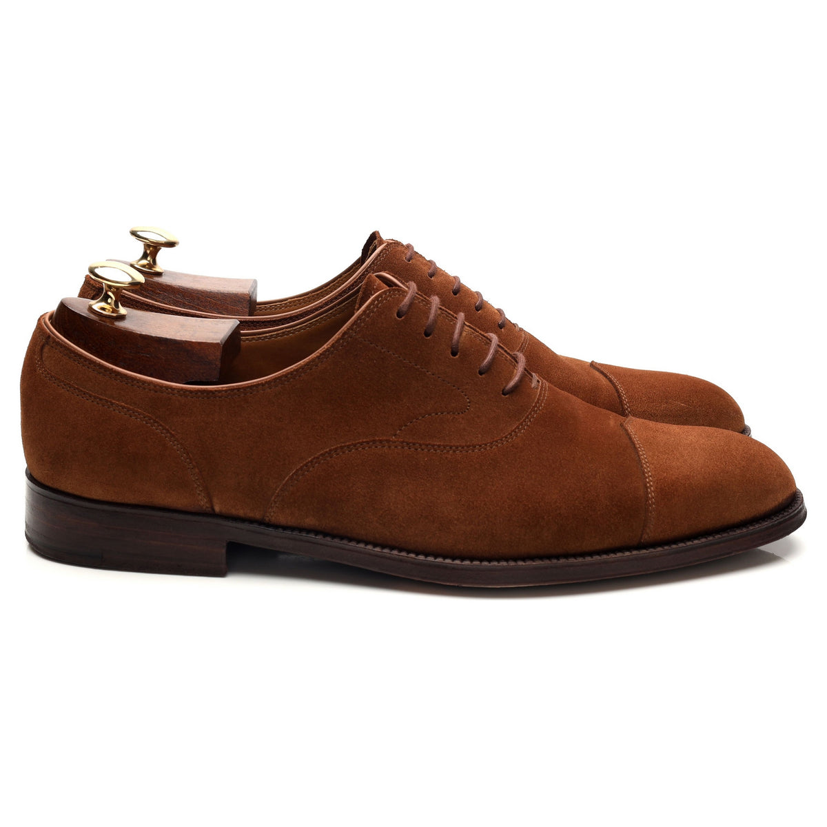 Bespoke Snuff Brown Suede V-Cap Oxford UK 11 G