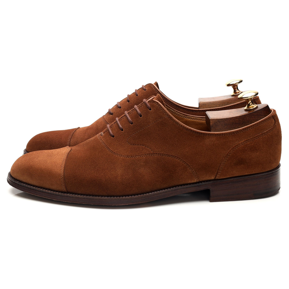 Bespoke Snuff Brown Suede V-Cap Oxford UK 11 G