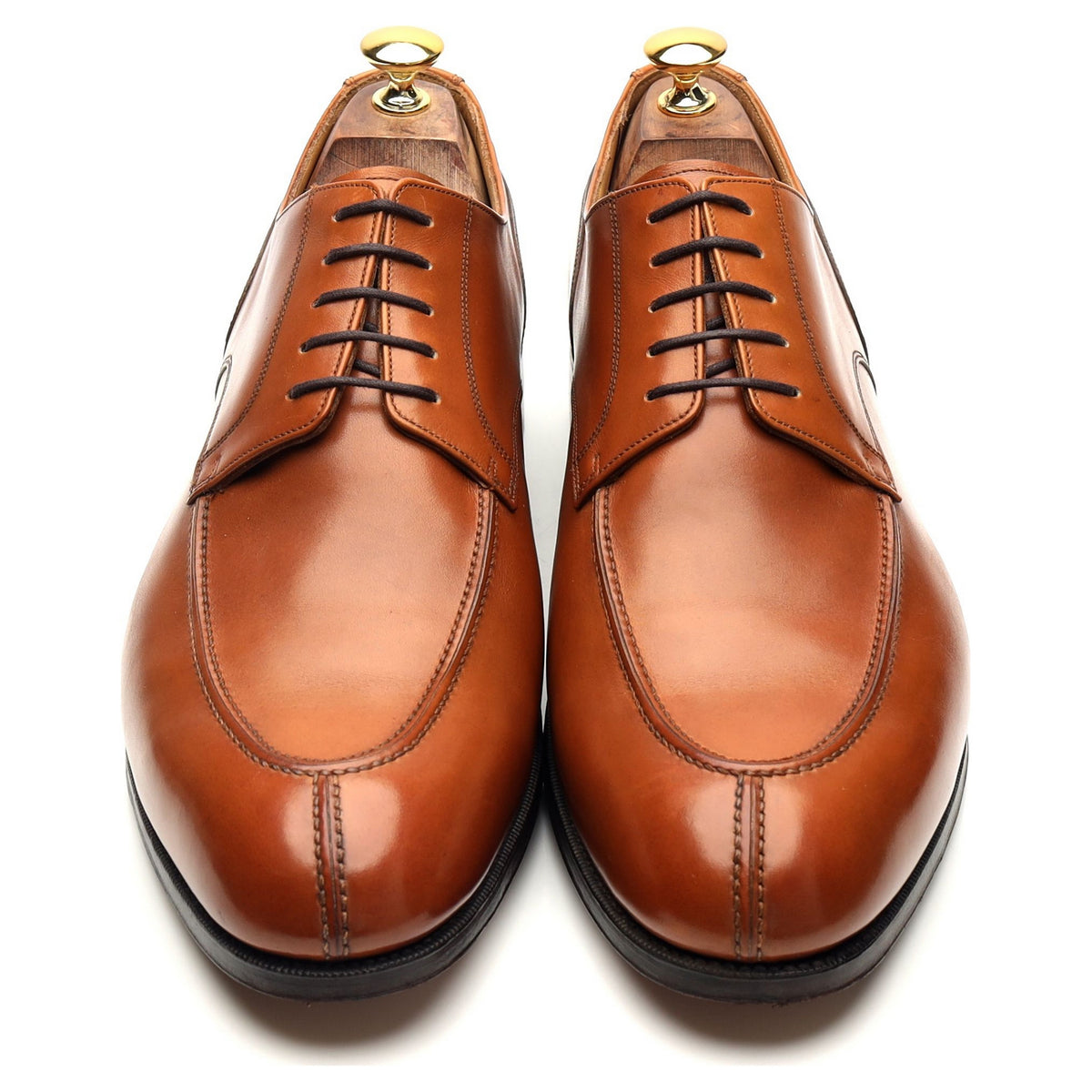 'U-Tip' Tan Brown Leather Split Toe Derby UK 11.5