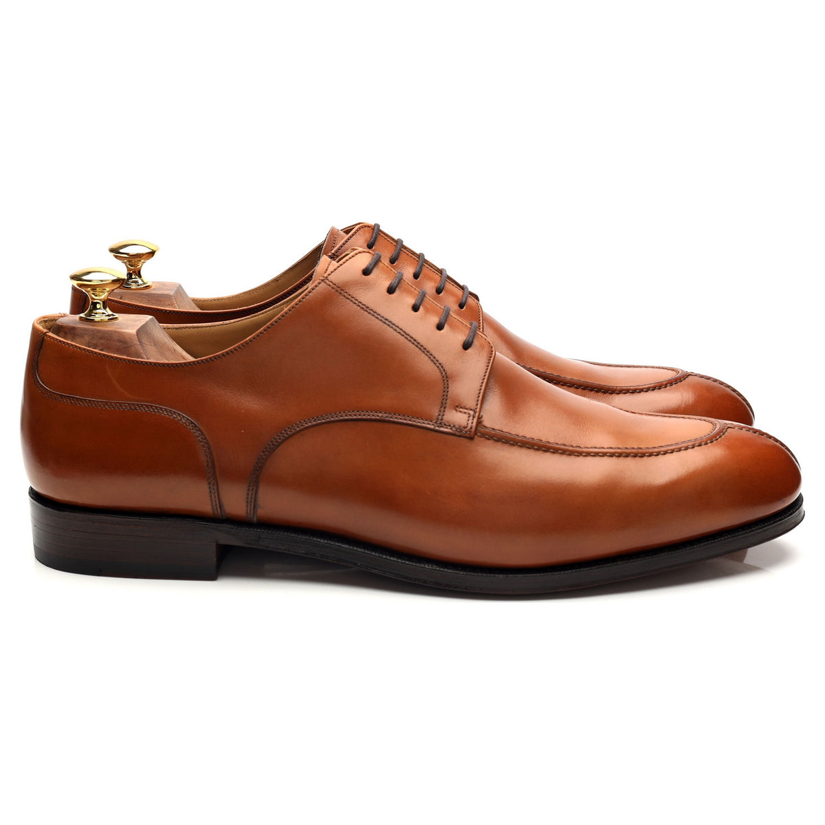 'U-Tip' Tan Brown Leather Split Toe Derby UK 11.5