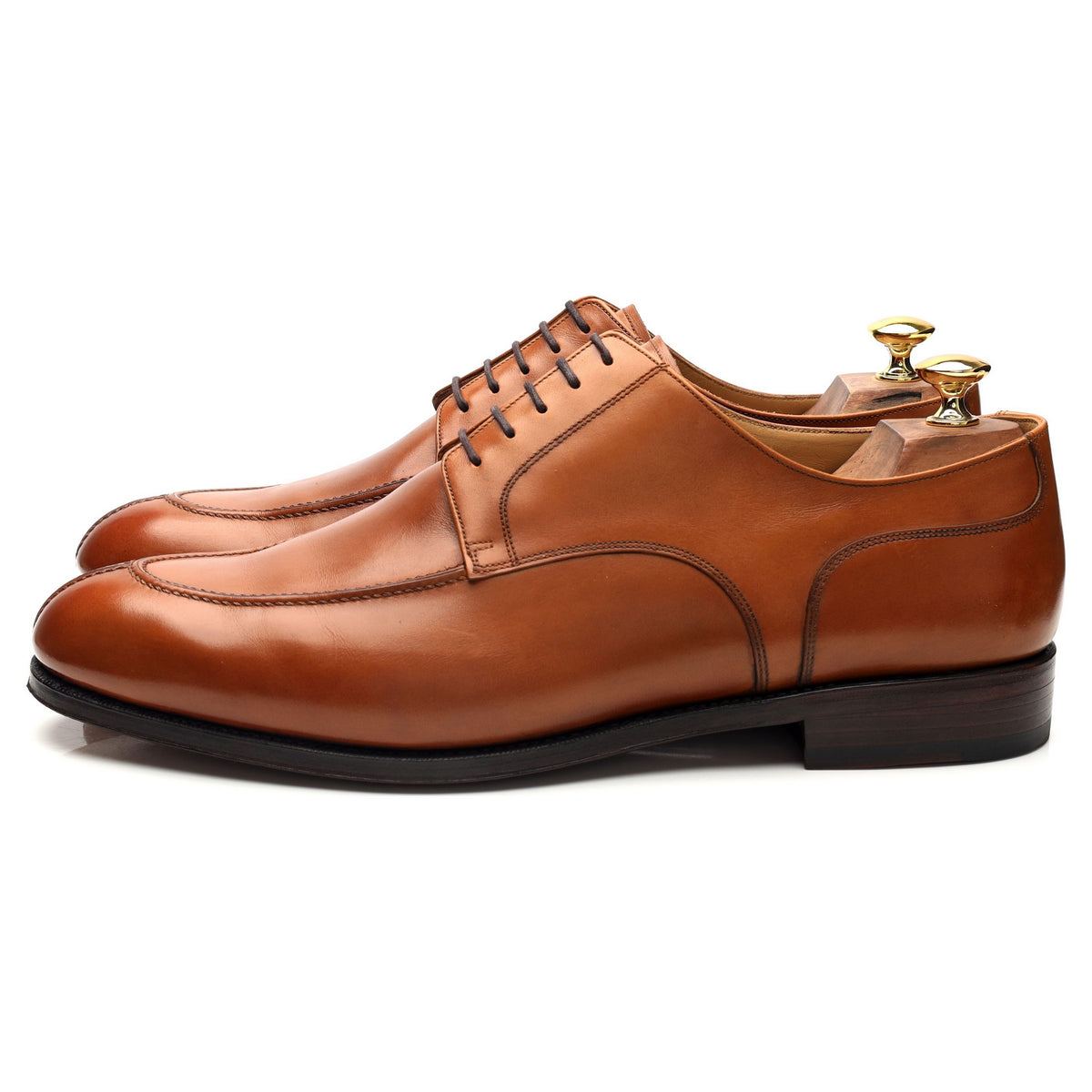 'U-Tip' Tan Brown Leather Split Toe Derby UK 11.5