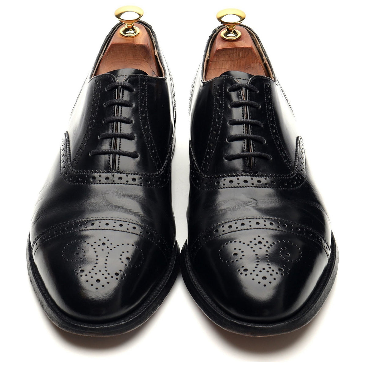 'Alfred' Black Leather Oxford Brogue UK 9 G